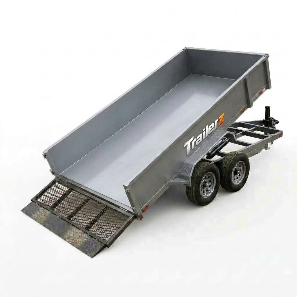 products_pr_jo_vhicles_ki_20261001105838 Trailerz Heavy-Duty Hydraulic Tilt Deck Box Trailer with Rear Loading Ramp - Image 1